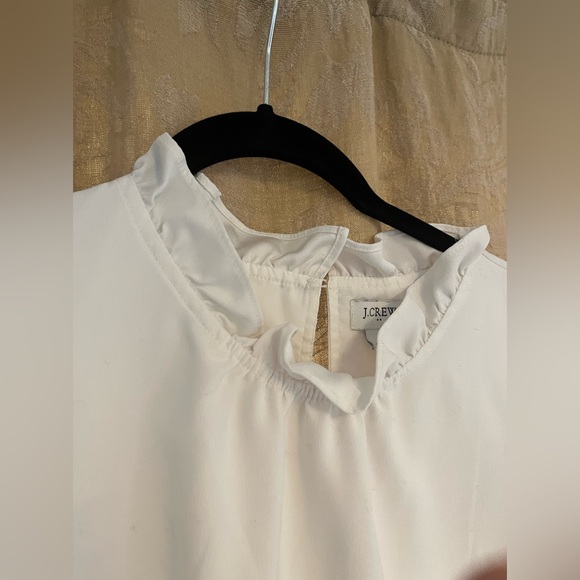 J Crew Ruffle Neck ivory blouse - Picture 2 of 3
